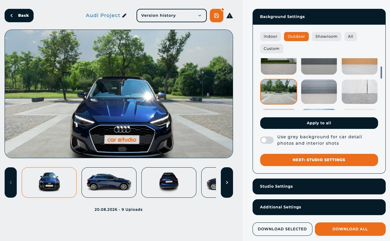 The Car Studio AI photo editor